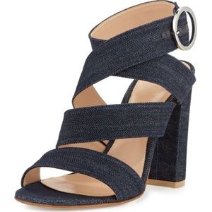 NEW Gianvito Rossi Strappy Denim Sandal/Heels